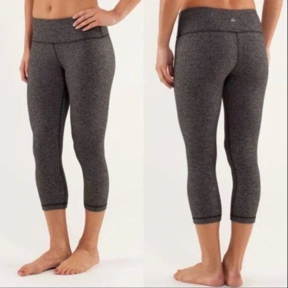 Lululemon Wunder Under Crop (Hi-Rise) 21" Heathered Herringbone Heathered Women' - Picture 1 of 9